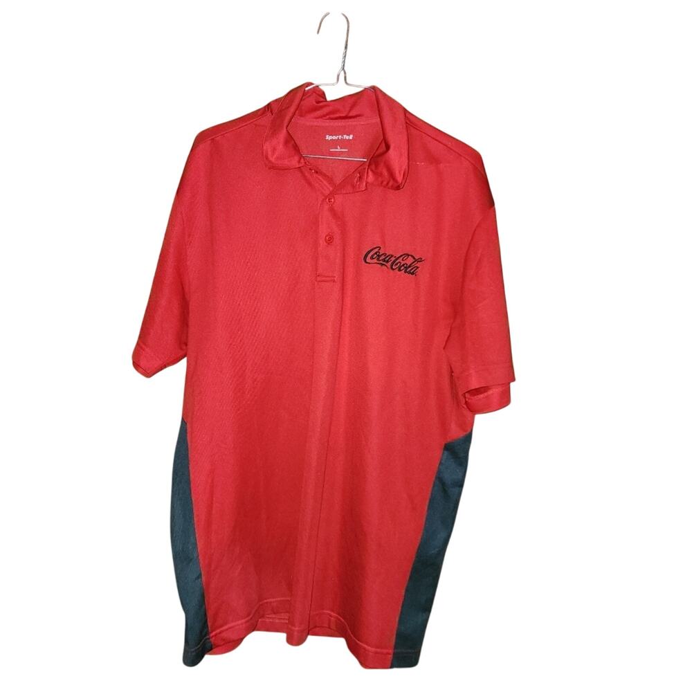 COKE COCA COLA EUC MENS LARGE TEAM POLO SHIRT TOP